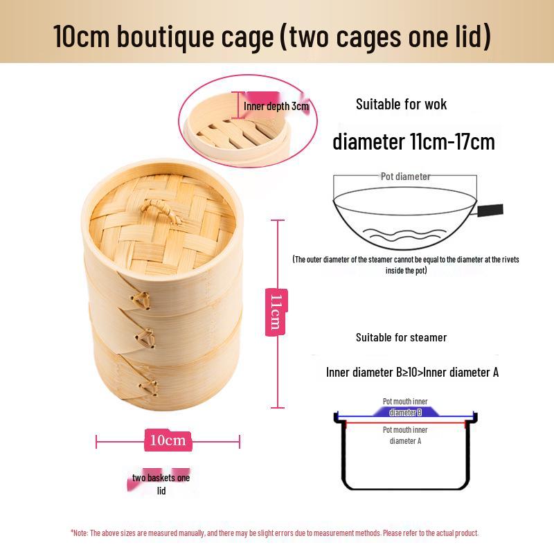Mini Bamboo Xiao Long Bao Steamer with Steaming Grid for Dumplings
