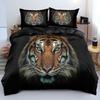 3D Tiger Duvet Cover Soft Comforter Cover Animal Bedding Set Tiger Pattern Quilt Cover For Bedroom Decor 2/3Pcs King Queen Size