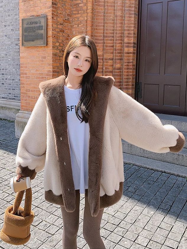 Fauler Wind Imitation Nerz Fleece Pelzmantel Damen Winter Neu Verdickt Mantel Wolle Baumwolle Mantel Baumwollmantel