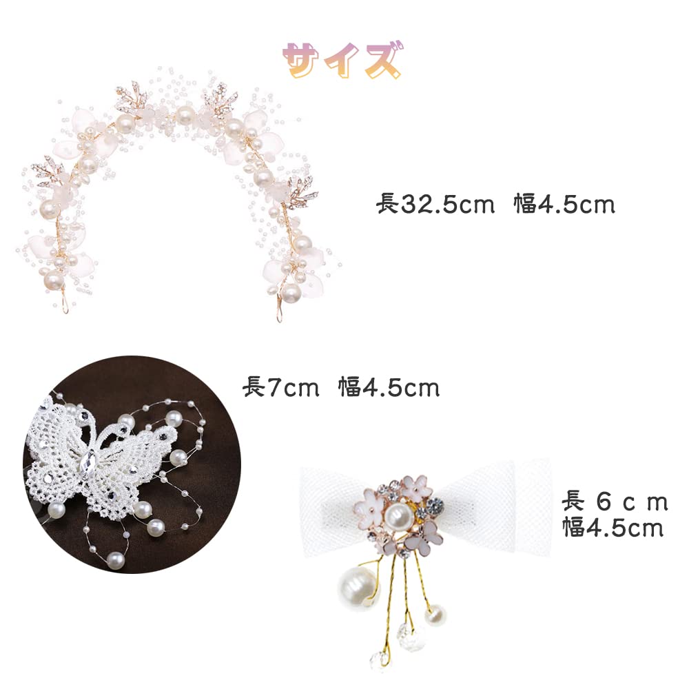 Samcos Hair Set for and Ribbon Hair Hair Hair Perfect for and Photo Shoots Ornaments, 3-Piece Kids, Flower, Butterfly, Accessories, Clips, Hairpins,
