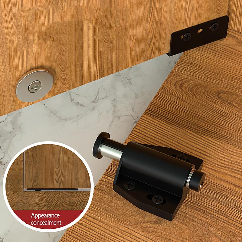 Skrytý pant Ct Rohový Černý Dvojitá Kulatá Hlava Plastový Magnetický Dveřní Zásuvkový Skříňkový Západka Neviditelné Dveřní Pivotové Panty