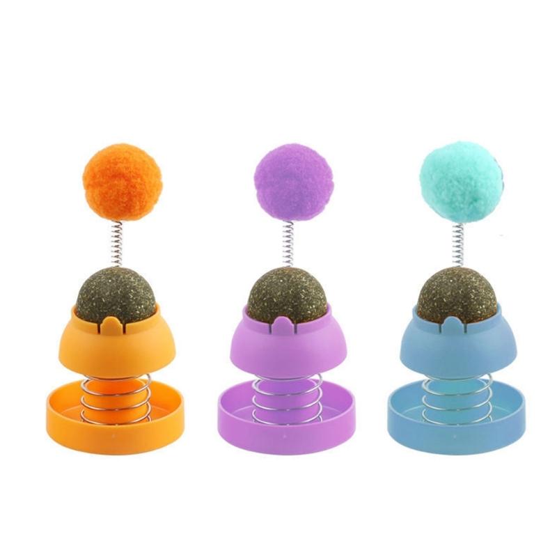 Cat Enrichment Toy Durable Stick on Cat Catmint Ball Toy Bright Color Cat Tumbler Catmint Ball Toy for Indoor Cat Play