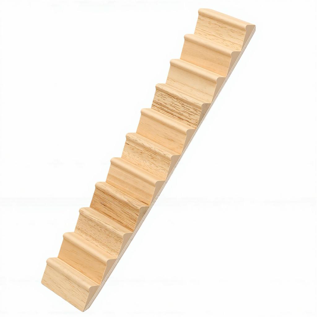 1:12 Scale Miniature Stairs Unpainted Wooden Dollhouse Staircase with Pre Assembled Steps