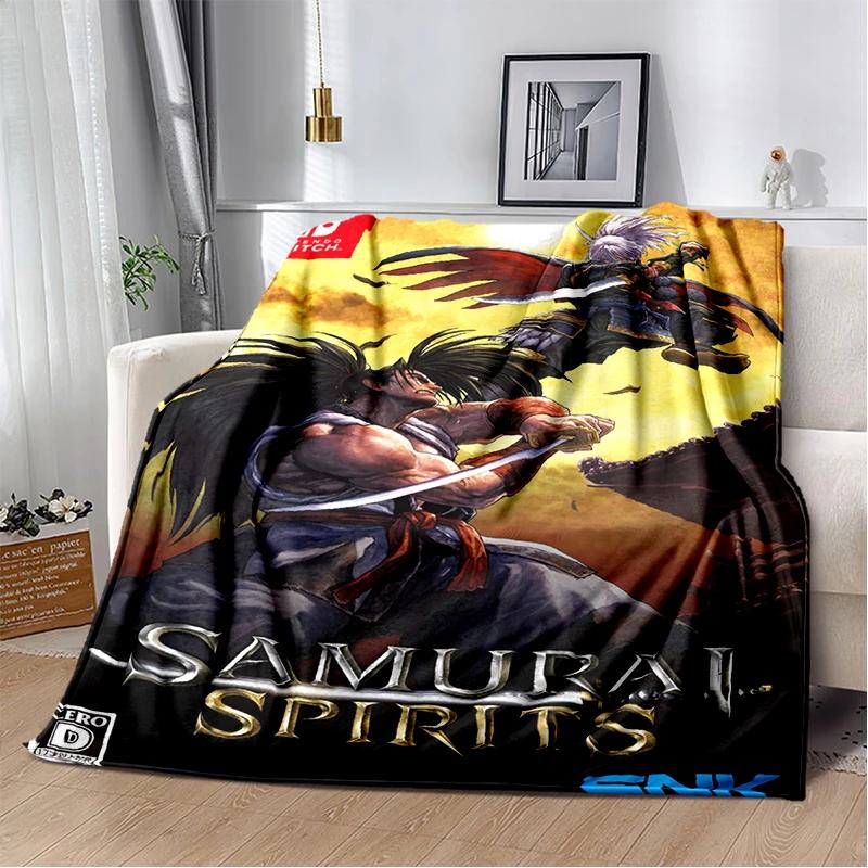 2026 New Style Retro Game Samurai Spirits Shodown Haohmaru Cartoon Blanket,Soft Throw Blanket for Home Bedroom Bed Sofa Kid Gift