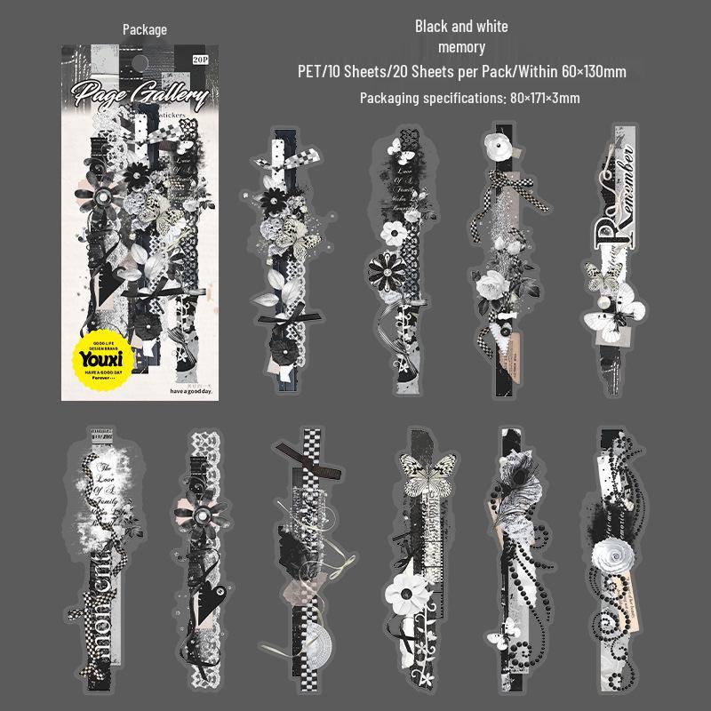 

Retro Art Journal Collage Stickers - Long Strip Series (6 Types)