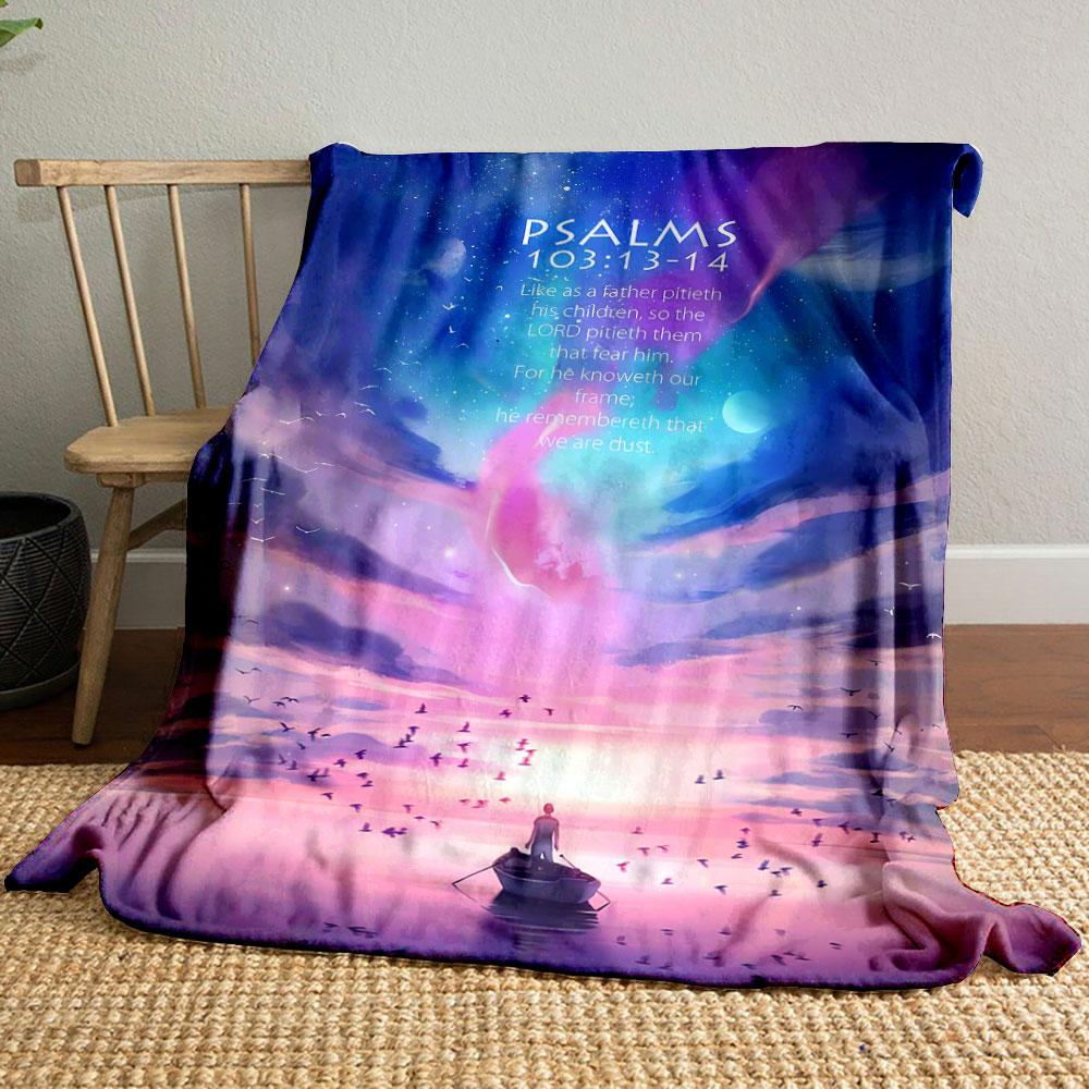 

Psalms Verse Starry Ocean Blanket Printed Blanket for Living Room Bed Couch lunch break Soft Cozy Blanket for Friend s festival Gift 80cm x 120cm