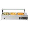 Commercial Food Warmer, 1500W Electric Stainless Steel Steam Food Warmer with Glass Cover, Countertop Buffet Bain Marie with Three 1/2 Size Food Pans,