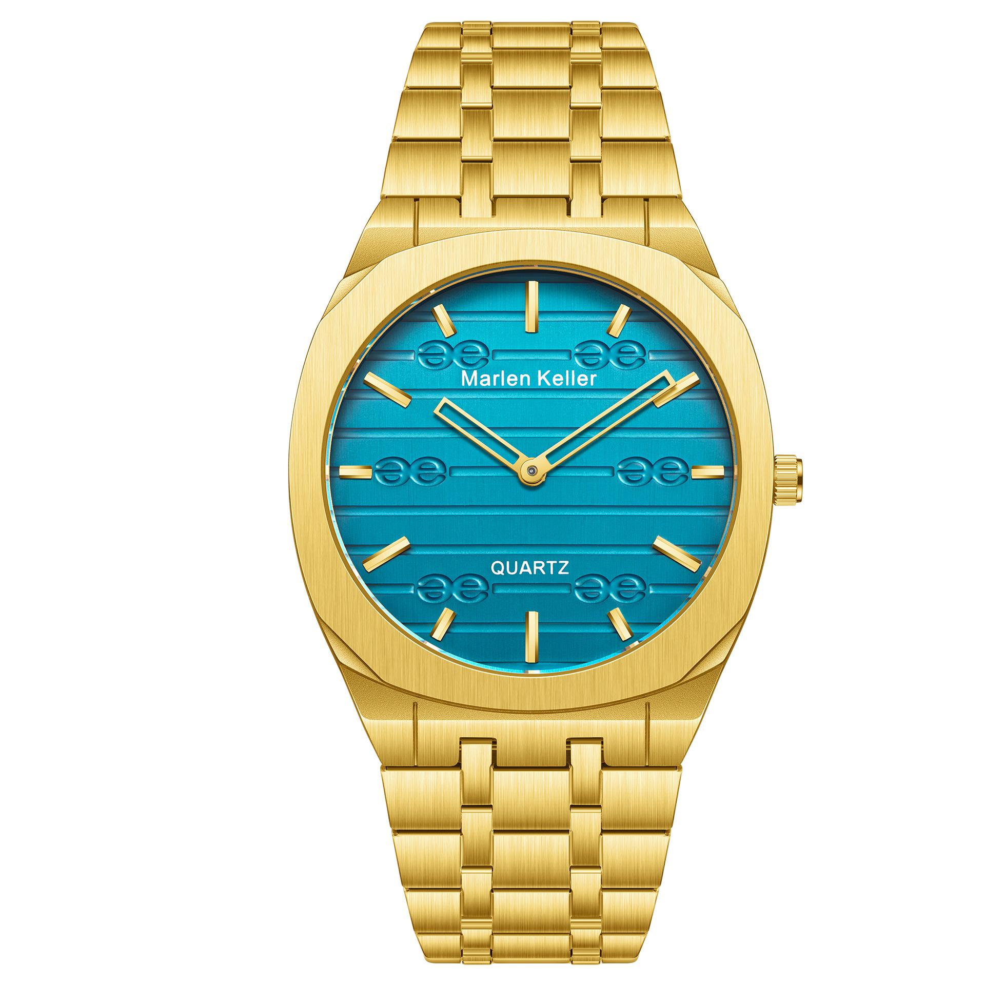 

Роскошные часы Деловые часы Мужские Модные Квадратный циферблат Нержавеющая сталь Календарь Мужские Кварцевые часы