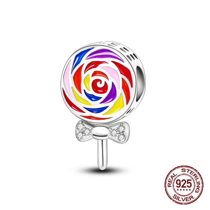 925 Sterling Silber Lila Perlen Blume Schmetterling Hänge Charm Passend 4MM Lochdurchmesser Armband Halskette 925 Schmuck Geschenkherstellung