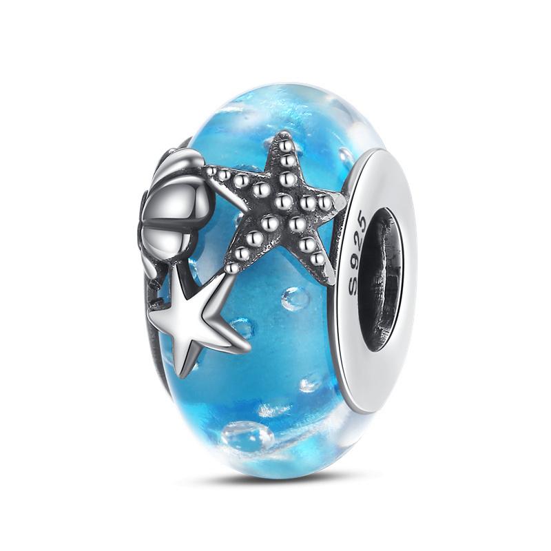 925 Silver Ocean Series Turtle Crab Charm Beads for 3mm Bracelet DIY Jewelry Making 100% Authentic