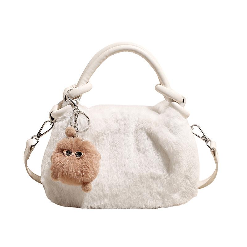 Winter Korean Version Fluffy Handbag Trendy Fashion Foreign Style Messenger Bag Women's New Shoulder Plush Bag Fluffy Bag