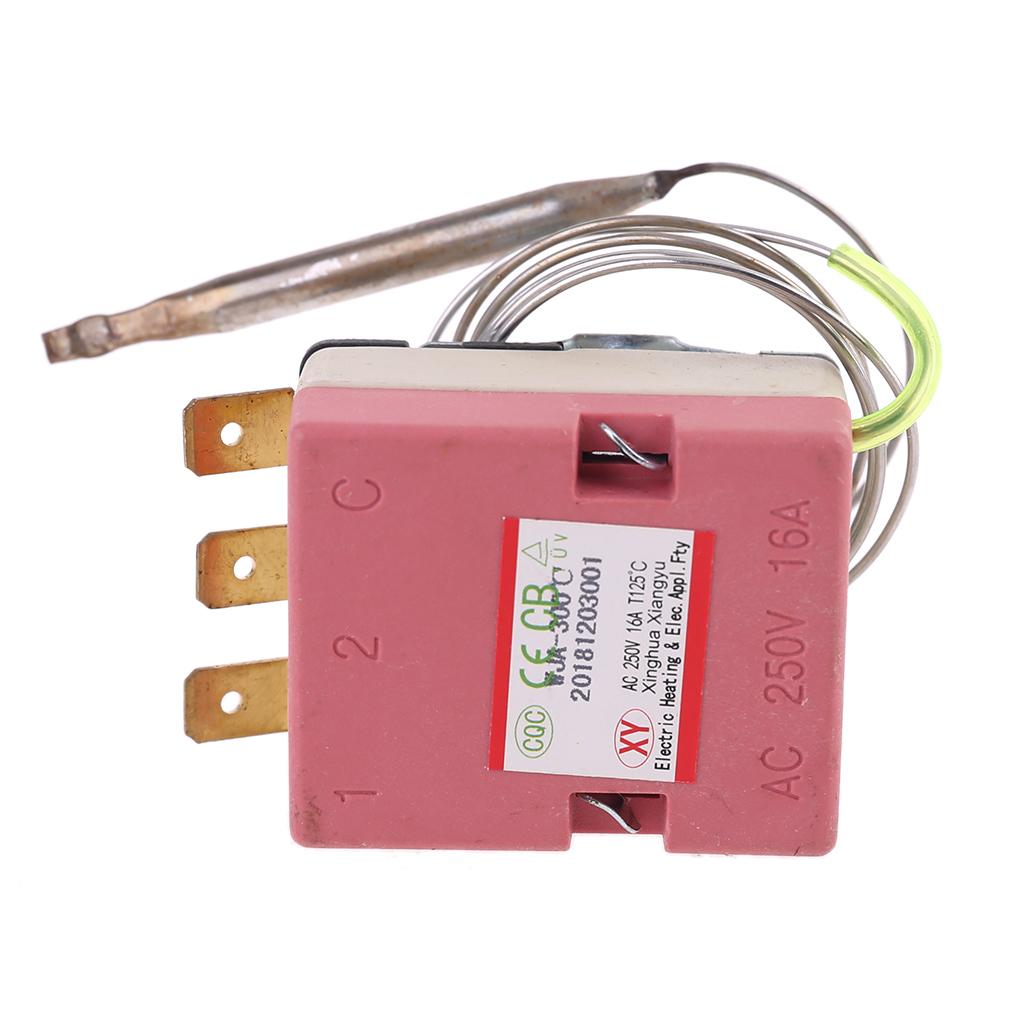 Professional Electric Oven Thermostat, AC 250V 16A 50-300 ° C Thermostat Temperature Controller Three Pin Plastic for Sh