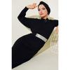 15900 Length Hijab Knitwear Dress - Black