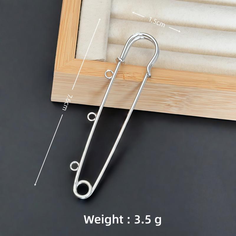 Colorfast Electroplated Safety Pin Brooch with Loop Holder for Sweaters and Pants
