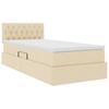 Storage Bed with Mattress Cream 90 X 200 Cm Particleboard