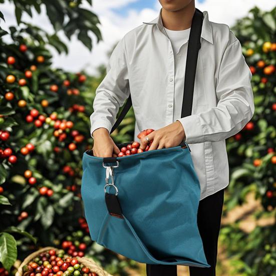 Fruit Picking Bag Large Adjustable Strap Fruit Harvesting Bag Tear-Resistant Bottom Opening Portable Gathering Bag for Fruits Vegetables Garden