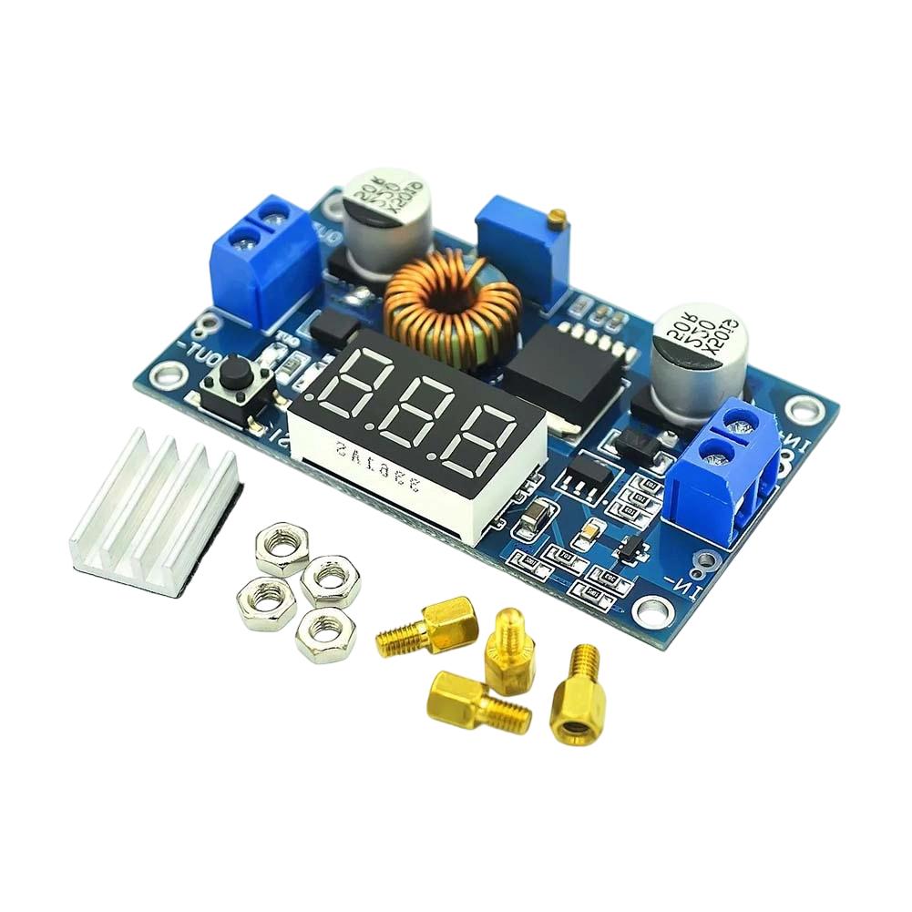 XL4015 DC-DC Step Down Converter 5A 75W with LED Voltmeter and Short Circuit Protection for Voltage Regulation