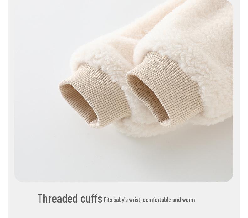 DUUDUU 2025 Unisex Toddler Fleece-Lined Hoodie: Korean Style One-Piece for Warmth