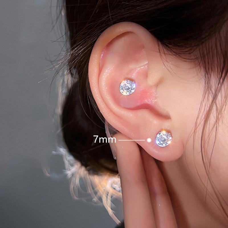 

Пара унисекс сильных магнитных магнитных сережек-клипс, манжет для ушей, не прокалывающих, без отверстий, хрустальные гвоздики для мужчин и женщин