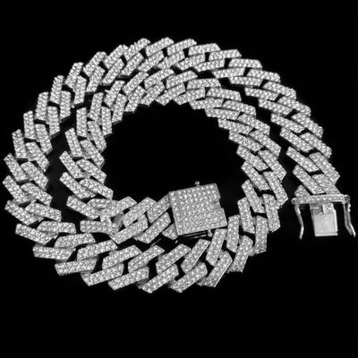 Hohe Qualität Iced Out Männer Schmuck 5a Cz Hip Hop Bling Micro Pave 19mm Cuban Link Kette Große Schwere klobige Halskette Für Männer Junge