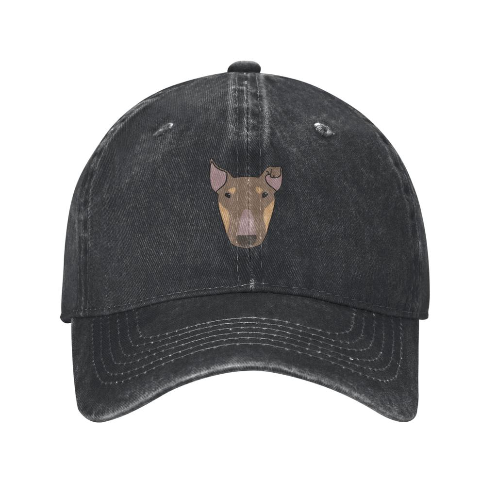 Baz The Bull Terrier Vintage Trendy Baseball cap Soft And Skin-Friendly Suitable For Long Faces Denim Flat-Brim Hat