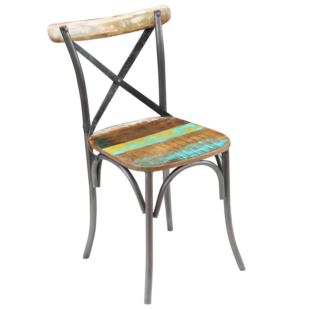 Vidaxl Dining Chairs, 2 Pcs, Solid Reclaimed Wood