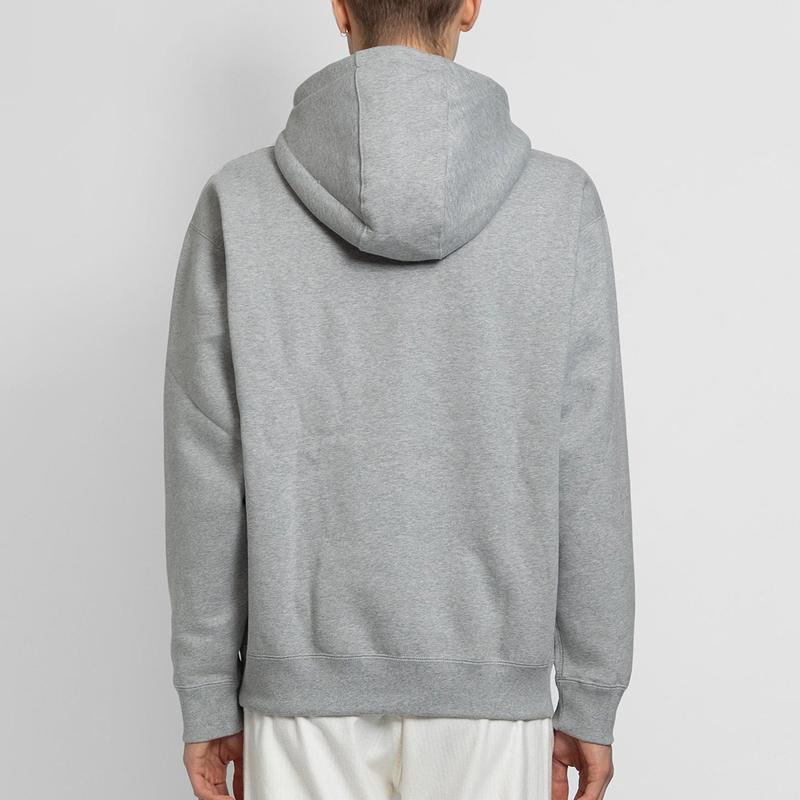 Nike Lab Solo Swoosh Fleece Hoodie Dark Gray Heather Men Streetwear CV0552-063