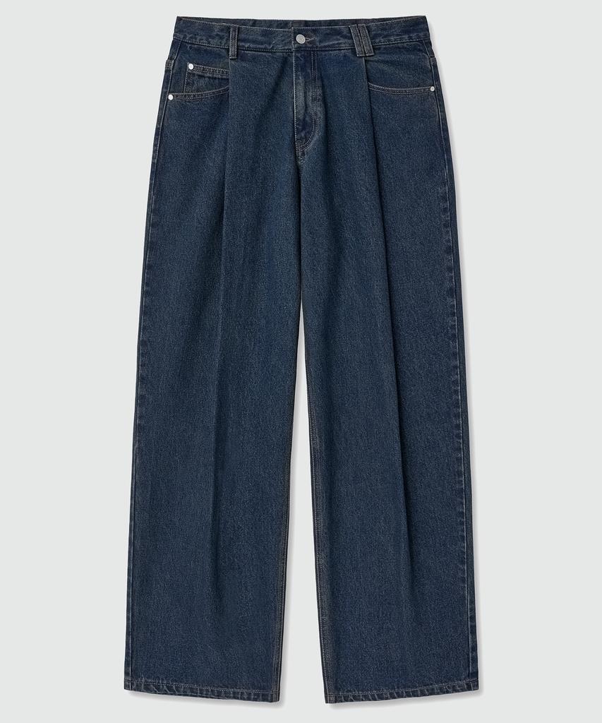 DECET Deep Pleats Wide Jeans Dcpt030Ylblue