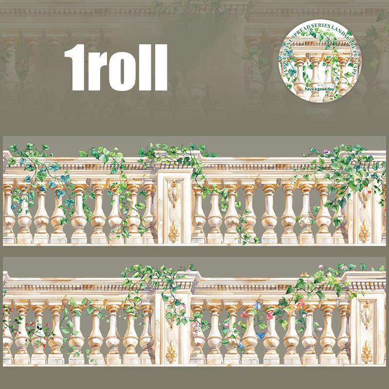 

1 рулон ПЭТ-ленты с изображением виноградной лозы для скрапбукинга, DIY, для блокнотов, для канцелярского бокса, наклейки для украшения настольного дневника