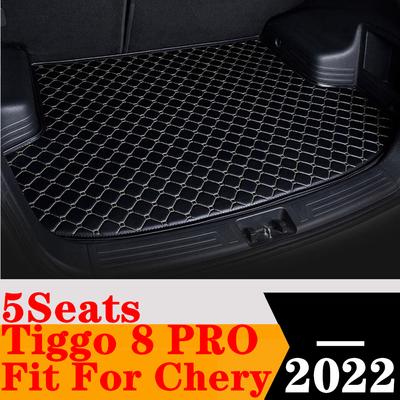 Sinjayer Car Trunk Mat Waterproof Tail Boot Carpets Flat Side Auto Rear Cargo Carpet Pad Liner For Chery Tiggo 8 PRO 5Seats