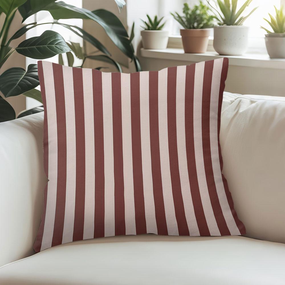 Karmosinröd randig fyrkantig jacquardkuddfodral för soffa kontor midjekuddeöverdrag Heminredning Kuddfodral