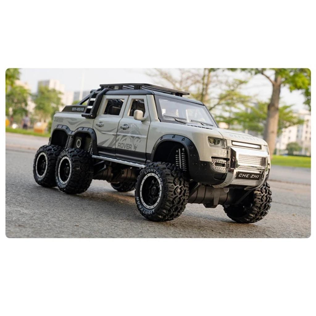 1/24 Land Range Rover Defender Alloy Pickup Car Model Diecasts Metal Off-road Vehicles Car Model Sound Light Childrens Toys Gift