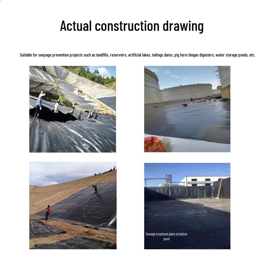 HDPE Black Impermeable Polyethylene Landfill Cover Geomembrane