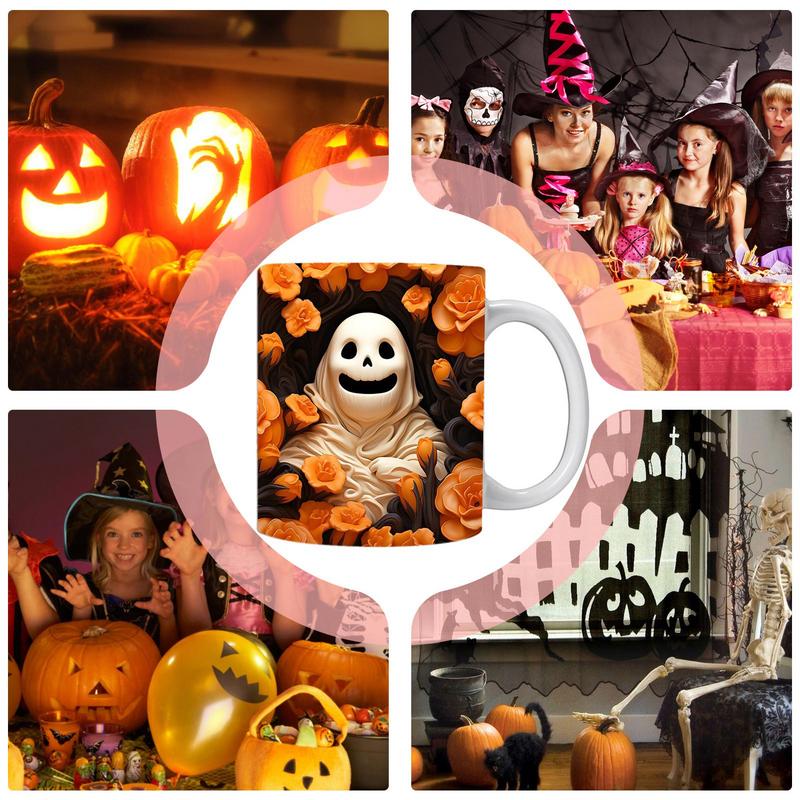Halloween Ceramic Mug 350ml Milk Cup with Handle Juice Cup for Home School Table Centerpiece Aesthetic Room Decor