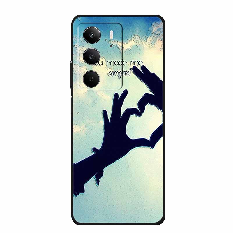 3D Emboss Case For Realme C75 4G 5G C75x V70 V70s 14x Realme C71 4G Case C 75 71 Coque Flower Black Silicone Soft Back Cover Bag