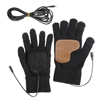 USB Electric Heated Gloves Windproof Soft Leather Heating Gloves Anti-Slip Motorcycle Thermal Gloves for Outdoor Camping Hiking