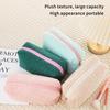 2026 Cute Zipper Plush Large Solid Color Cosmetic Bag Makeup Bag For Women Travel Make Up Toiletry Bag Washing Pouch Pen Pouch