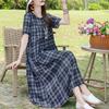Casual Summer Dresses for Women Vintage Clothes Loose Short Sleeve Plus Size Elegant Long Dress