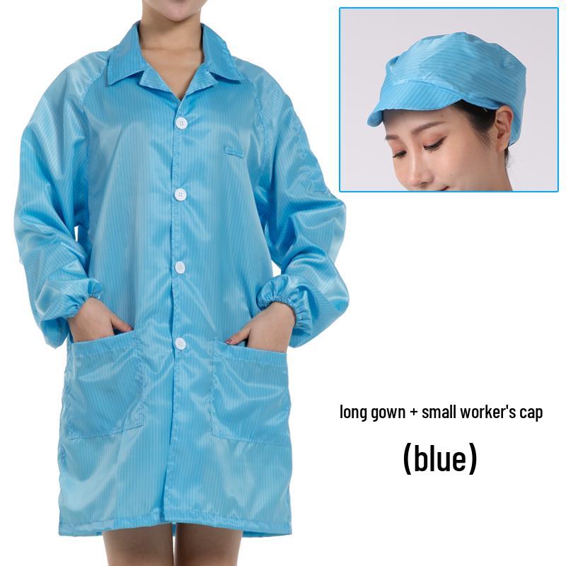 Static-free Lab Coat: Anti-static Dustproof Suit & Cleanroom Workwear in White, Blue, Pink - Available in Men's & Women's Styles