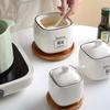 Ceramic Heat-resistant Household Lard Jar with Lid Scoop Nordic New Kitchen Seasoning Box Solid Simple High Aesthetic Oil Can