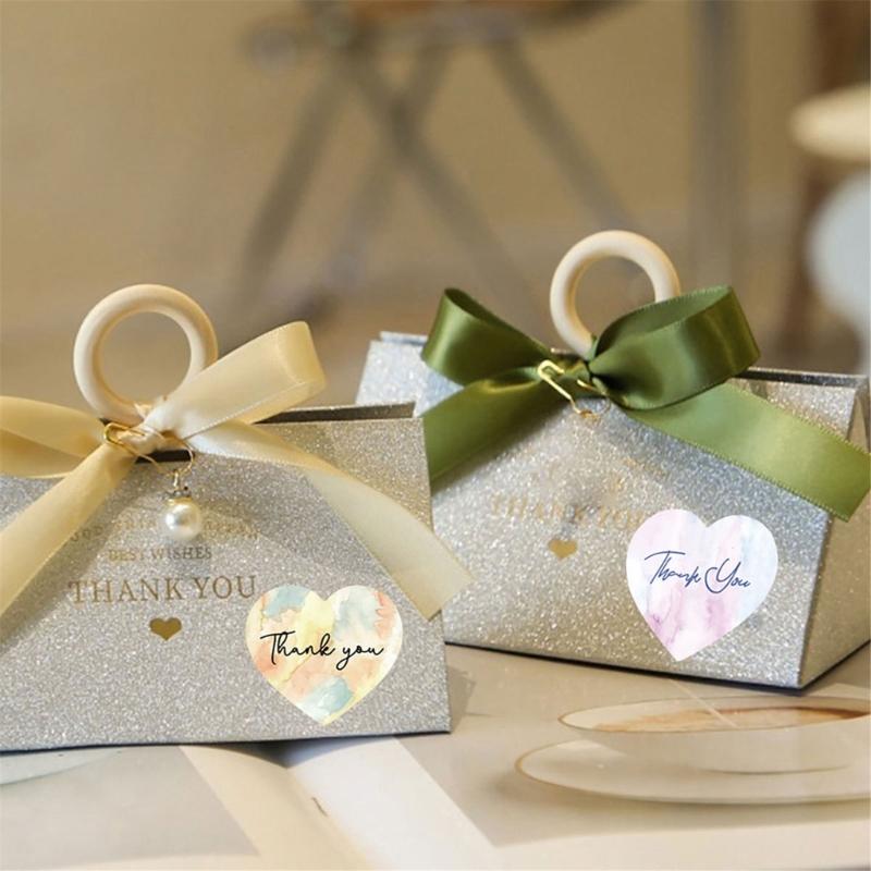 500 Stück Dankesetiketten zum Versiegeln von Umschlägen, Süßigkeitentüten, Hochzeitsverpackungen, 1 Zoll Herz Siegelaufkleber, Dankesaufkleberetikett
