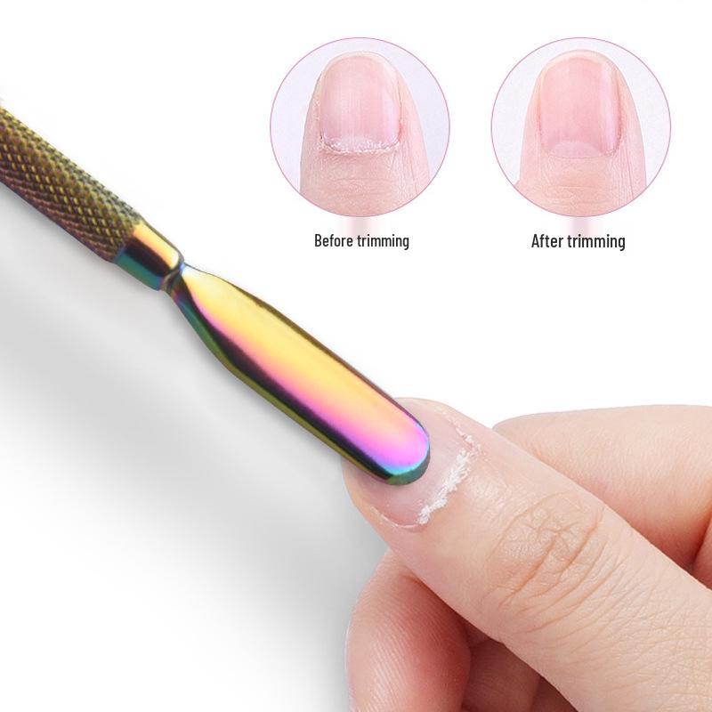 Stainless Steel Double-Ended Nail Cuticle and Polish Remover Tool with Bent Head
