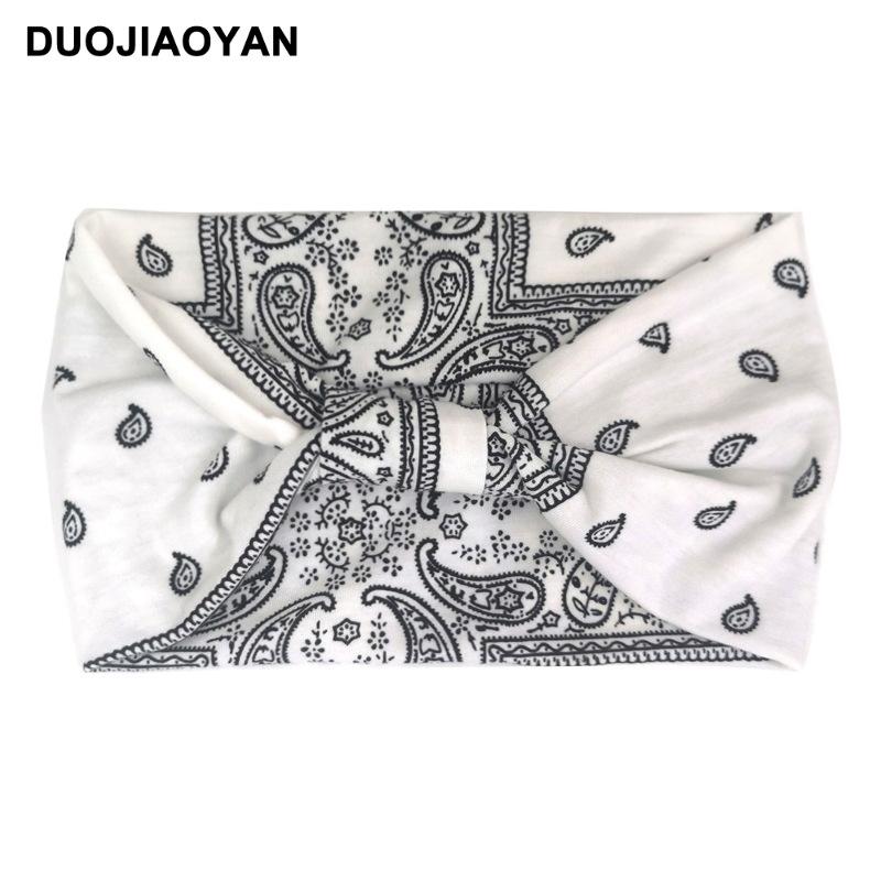 Knot Headband, Color Blocked Pattern Printed Sports Headband, Fashionable Polka Dot Wide Edge Elastic Headband