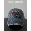 Denim Baseball Cap With Embroidered Letters For Casual Streetwear And Sun Protection