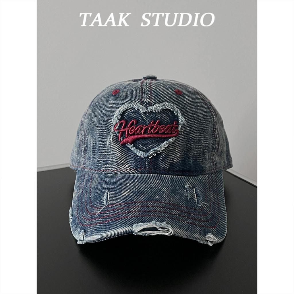 Denim Baseball Cap With Embroidered Letters For Casual Streetwear And Sun Protection