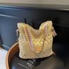New Retro Vacation Style Beach Woven Bag Lazy Style Straw Woven Bag Large Capacity Shoulder Armpit Bag