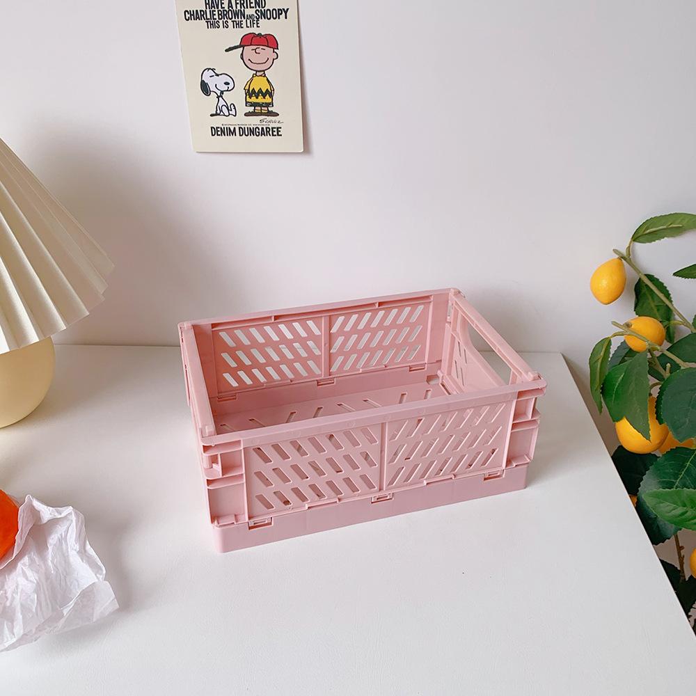 Mr.paper 6 Styles Plastic Stackable Foldable Stationary Holder Simple Cute Student Office Desktop Storage Stationery Organizer