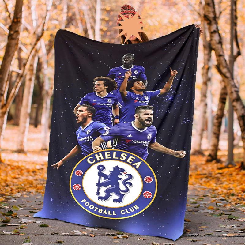 Chelsea Fc Flannel Blanket Soft Warm All-Season Throw, Design for Camping, Car Travel, Hiking Sofa, Bed, Office Perfect Gift for Parties