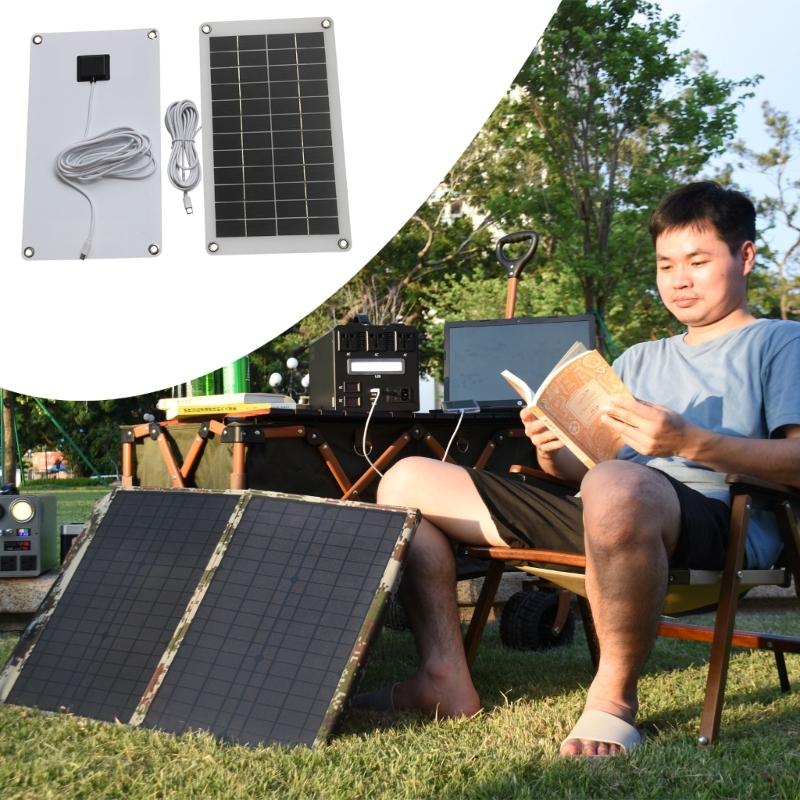 10W Solar Panel 12V Solar Cell Controller Solar Plate Adapter For Phone Car Home Camping Outdoor Battery Use
