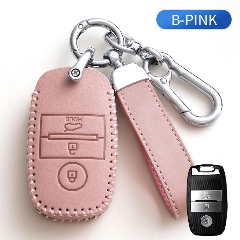 

Leather Car Remote Key Case Cover Shell Fob For Kia Sportage Cerato Optima K2 K3 K4 K5 Rio Picanto Soul Sorento Sedona 3 Buttons For Kia